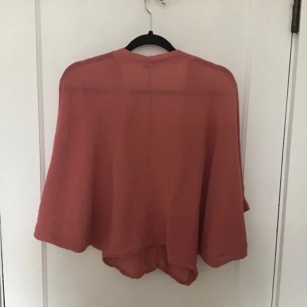 Suzy D London Salmon Lagenlook Beachy Selena Jacket Linen Cotton Blend Small
